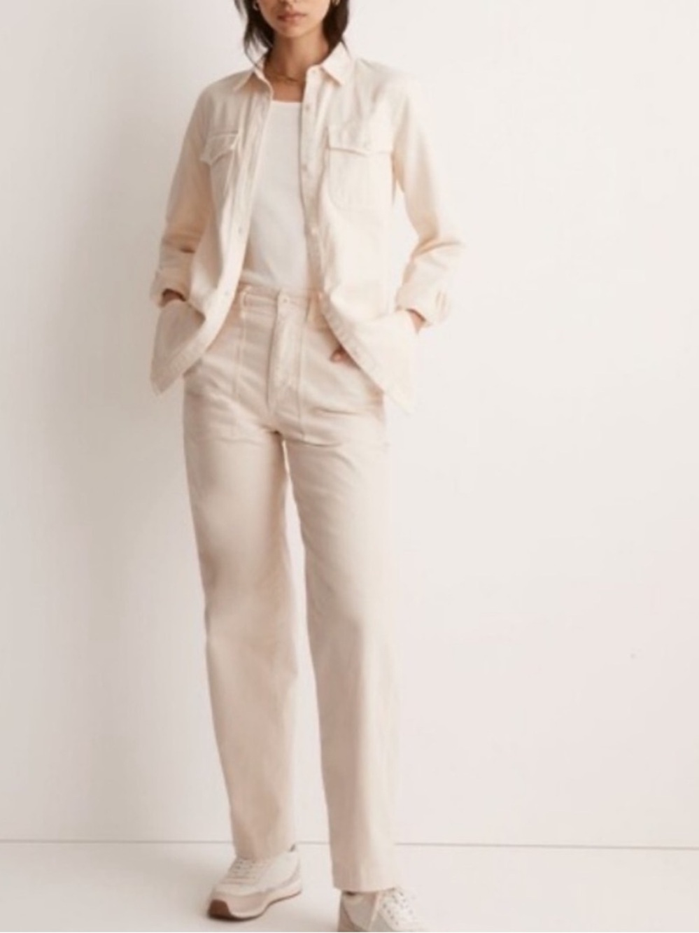 Madewell The Perfect Vintage Wide-Leg Pant Utility Edition Cream High Rise